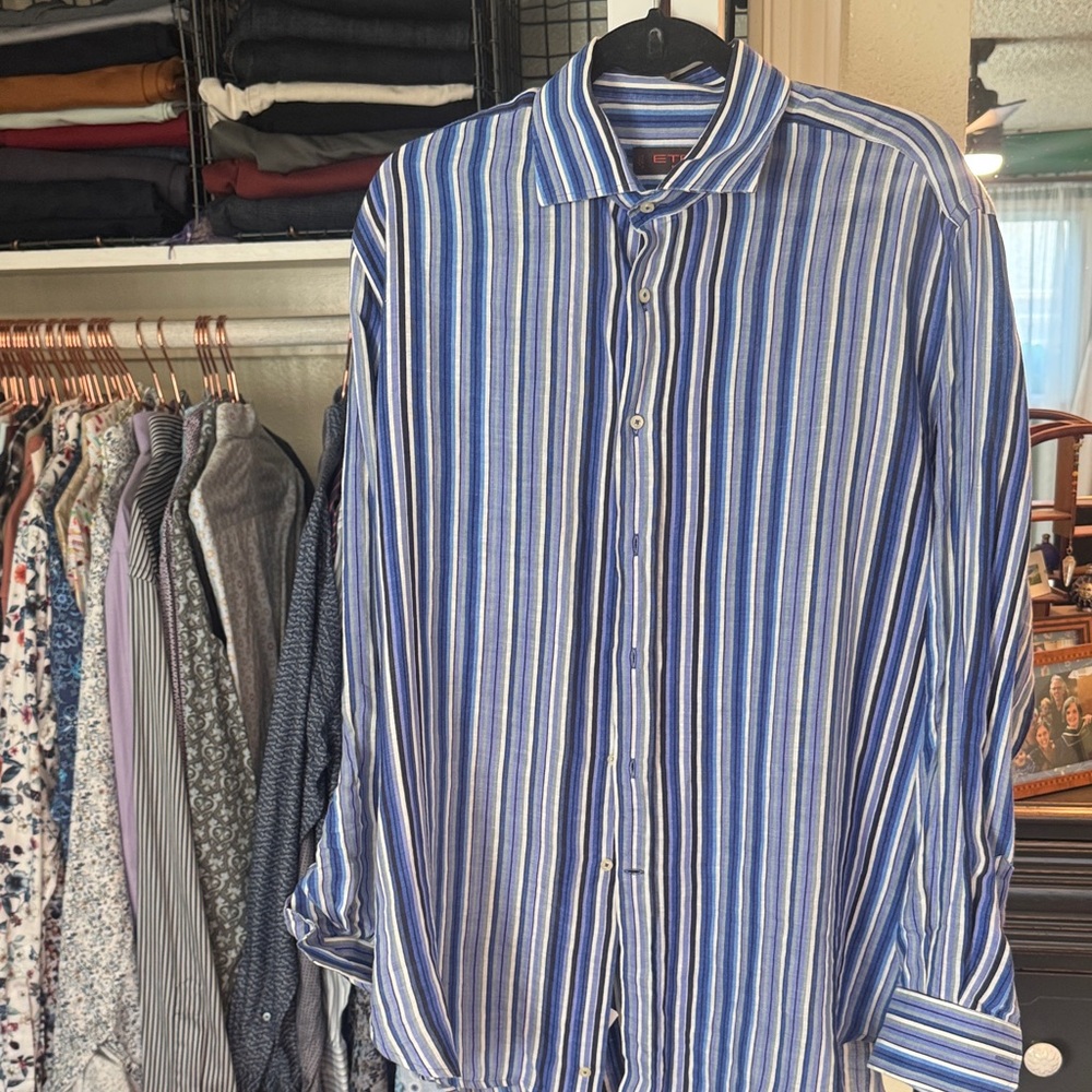Blue Striped Men's Shirt